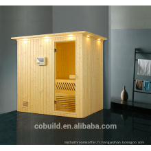 K-715 nouveau design solide bois sauna salle rétangulaire en forme de sauna hammam, sec sauna hammam